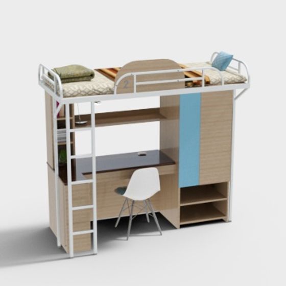 Urban Loft Bed 3D Model