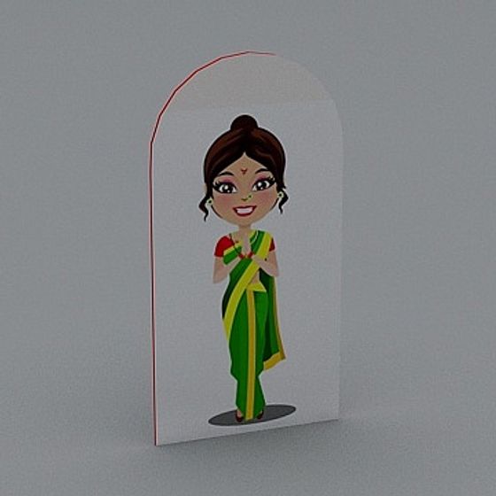 Elegant Indian Lady 3D model