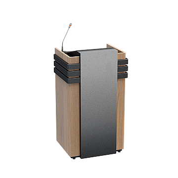Sleek Modern Podium 3D Model – Wood and Metal