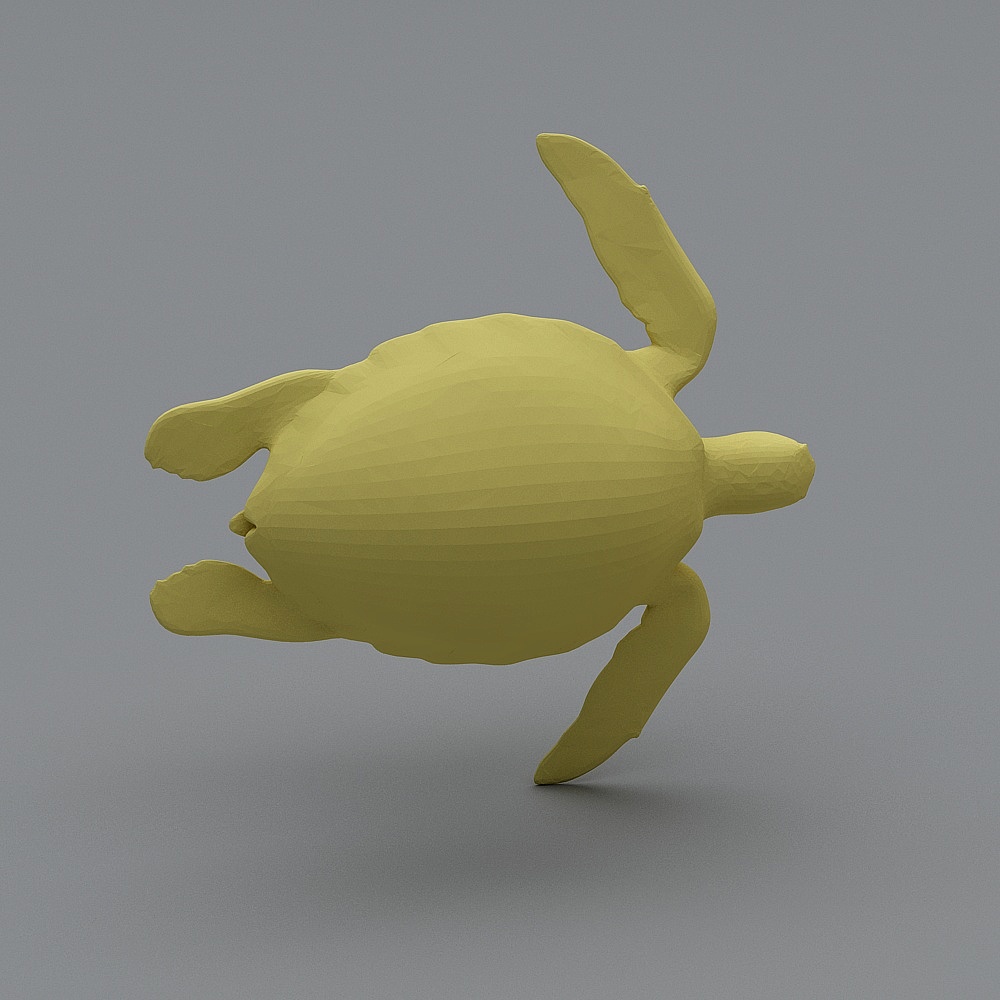 Charming Low-Poly Sea Turtle 3D model