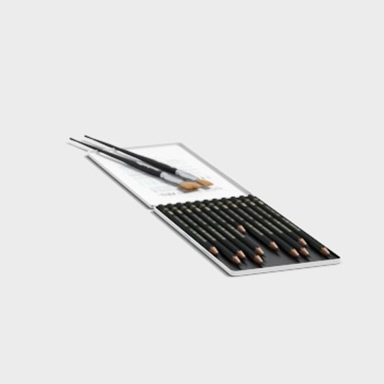 Artist's Palette and Pencils 3D model for Creative Projects