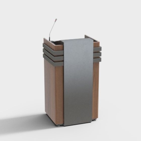Modern Podium 3D Model in Gray