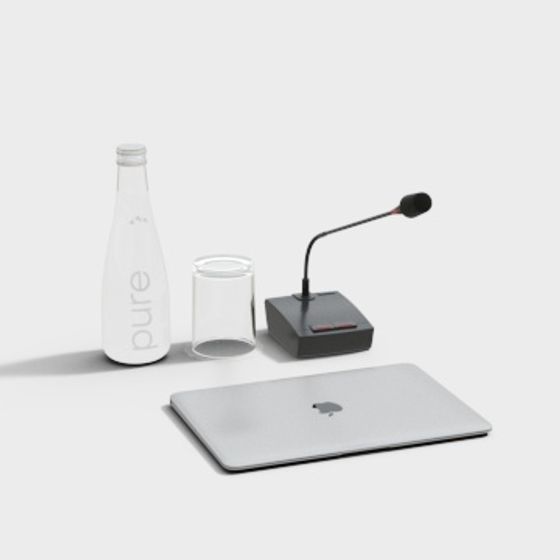 Modern Minimalist Desk Setup 3D model