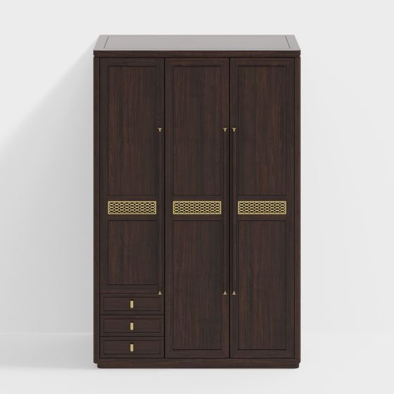 Elegant Low-Poly Wardrobe 3D model for Modern Interiors