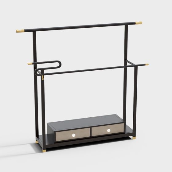 Elegant Low-Poly Clothes Rack 3D model