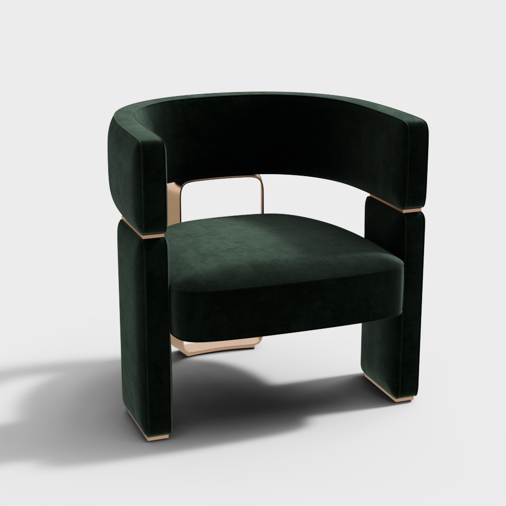 Margaret Bracelet Armchair Lounge Chair in Green