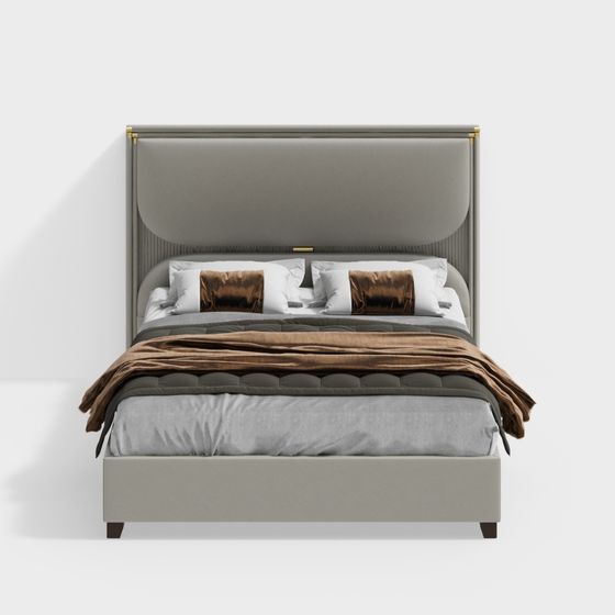 Urban Elegance Bed 3D model for Stylish Interiors