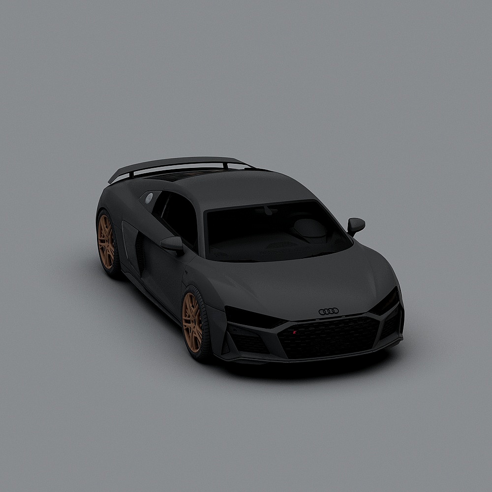 Sleek Black Audi Sports Car 3D model