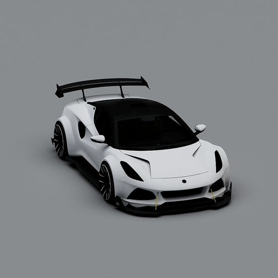 Futuristic Low-Poly Racing Car 3D model