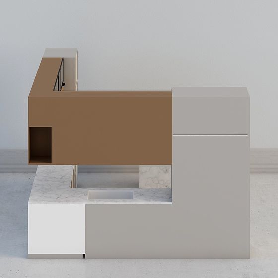 Urban Corner Reception Desk 3D model