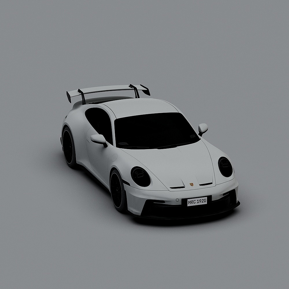 Futuristic Low-Poly Sports Car 3D model