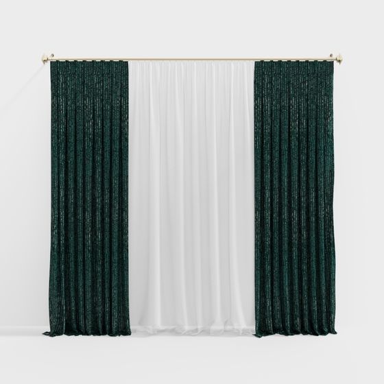Sophisticated Velvet Curtains 3D model for Modern Interiors