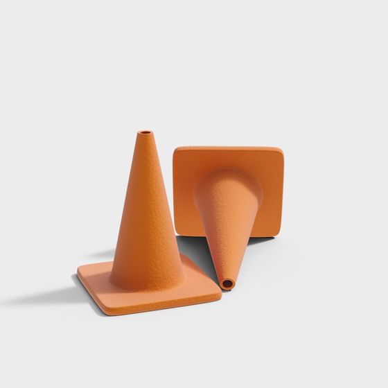 Realistic Orange Traffic Cone 3D model