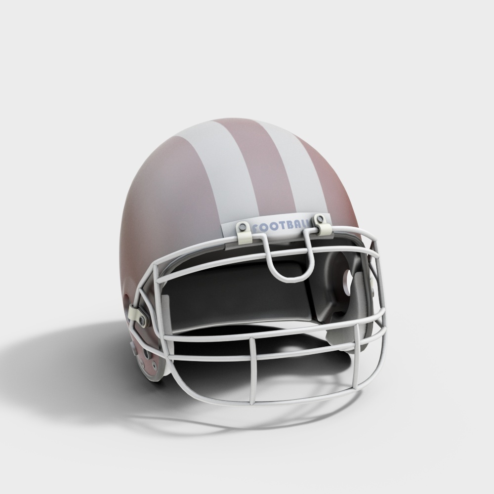 Retro Football Helmet 3D model