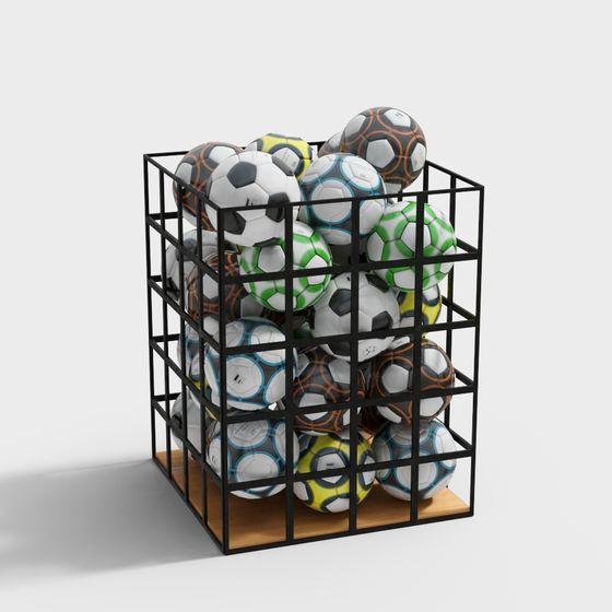 Vibrant Soccer Storage Rack 3D model