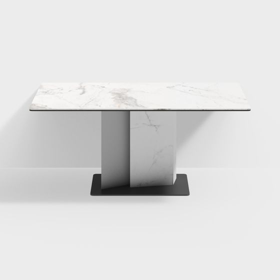 Modern Minimalist Marble Dining Table 3D model