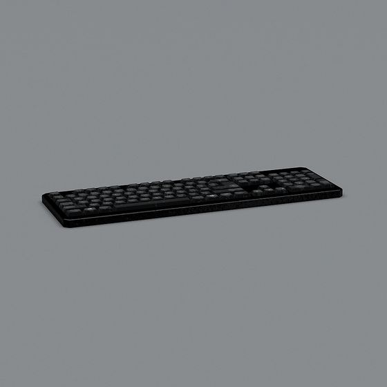 Stylish Black Keyboard 3D model for Creative Projects