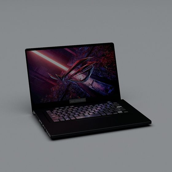 Stylish Low-Polygon Laptop 3D Model