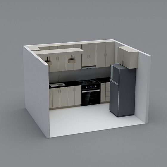 Urban Compact Kitchen 3D model