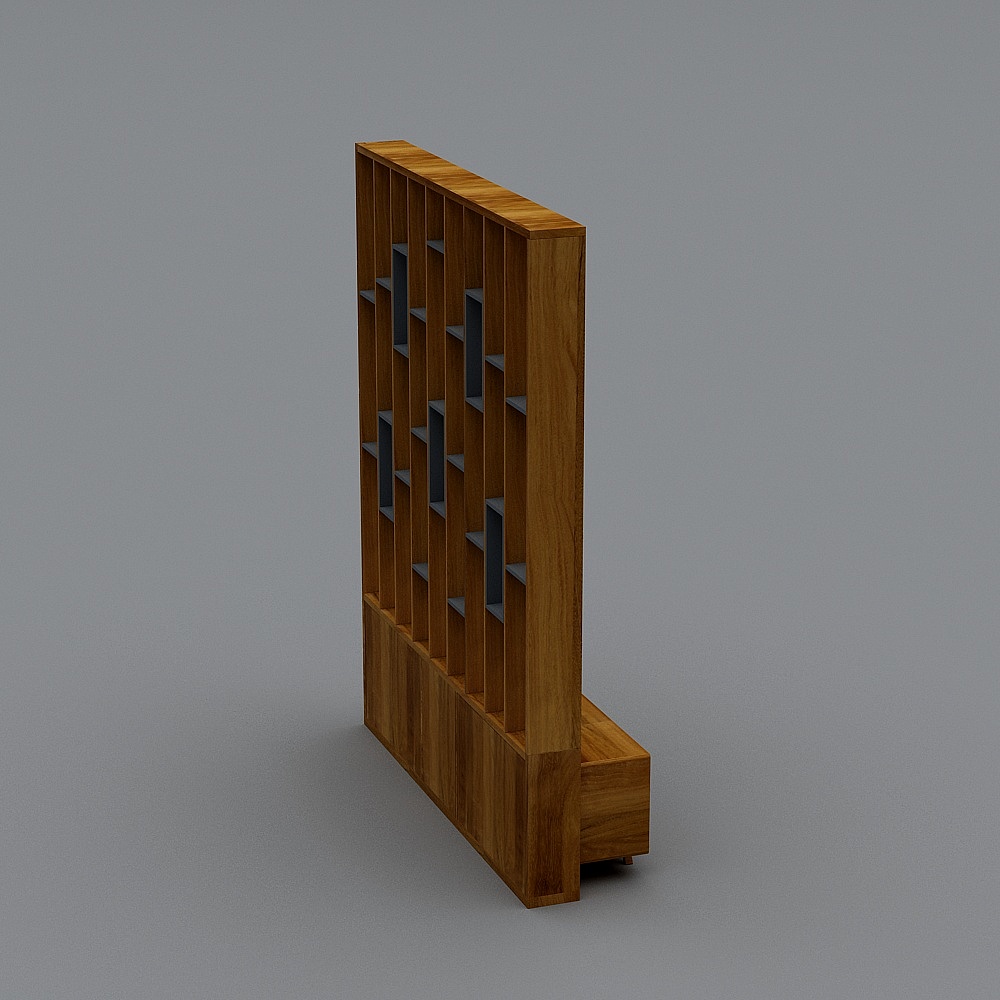 Unique Wooden Partition Wall 3D model