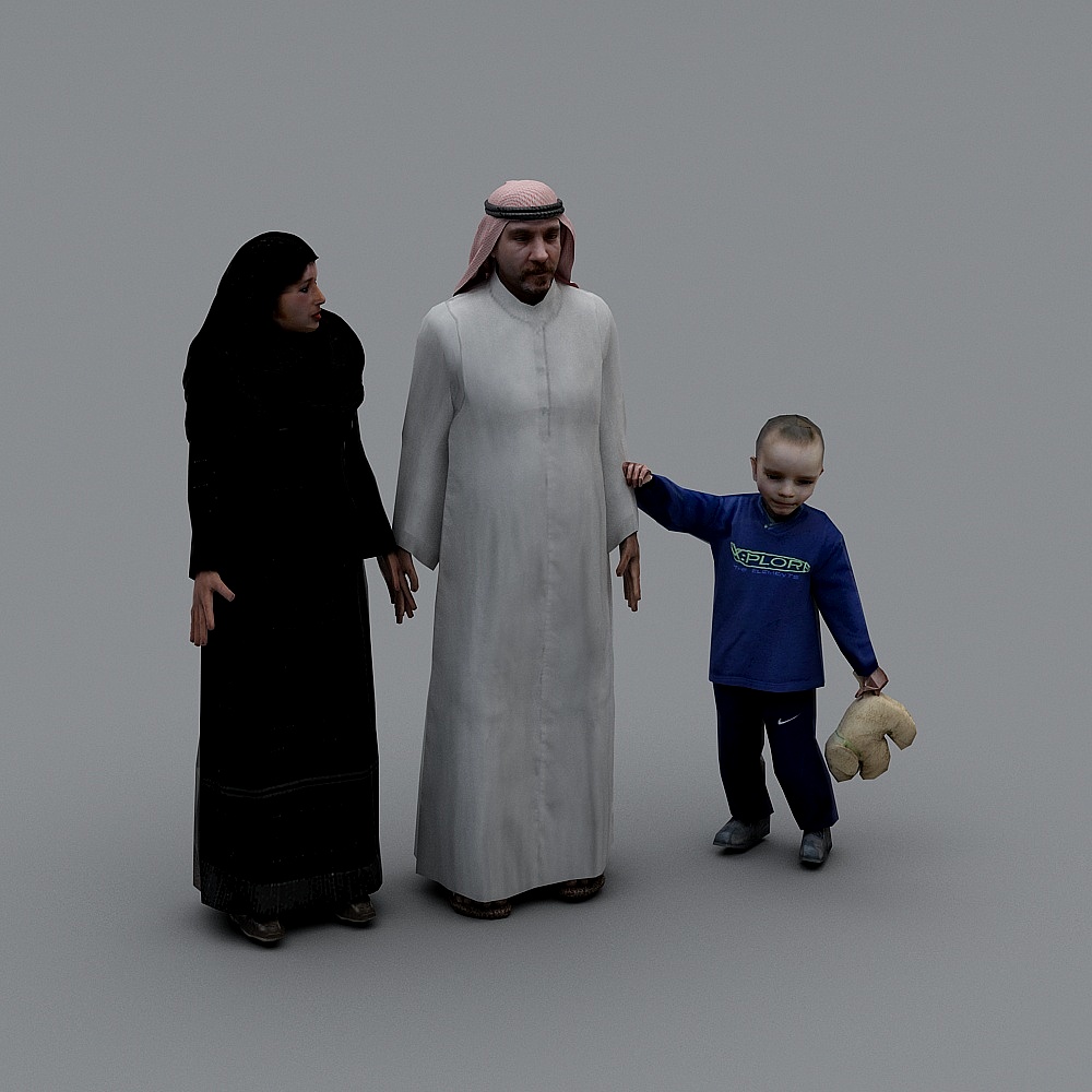 Middle Eastern Family 3D Model