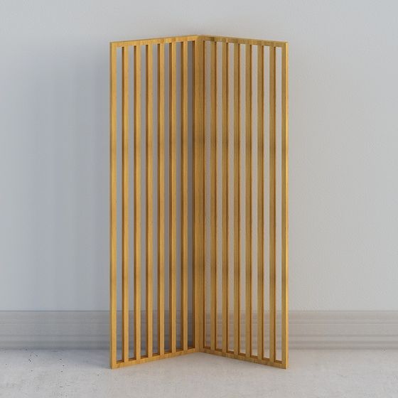 Natural Wood Partition Screen 3D model