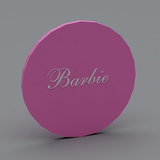 Elegant Low-Poly Barbie Logo Plate 3D model