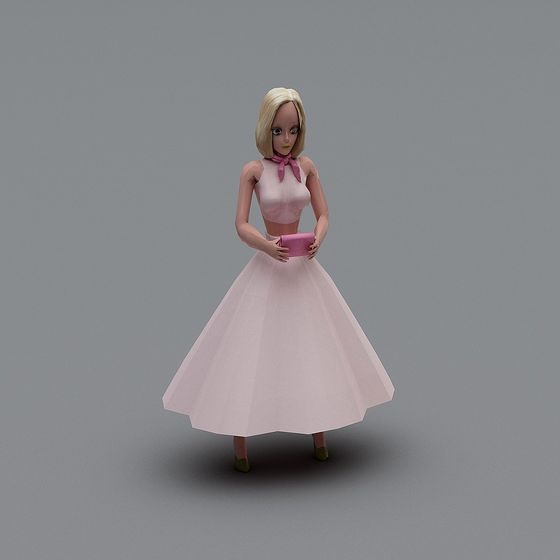 Charming Low-Poly Princess 3D Model for Creative Projects