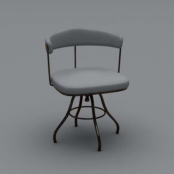 Elegant Retro Rotating Chair 3D model