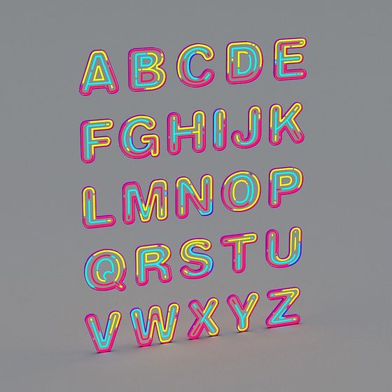 Luminous Text T 3D Model
