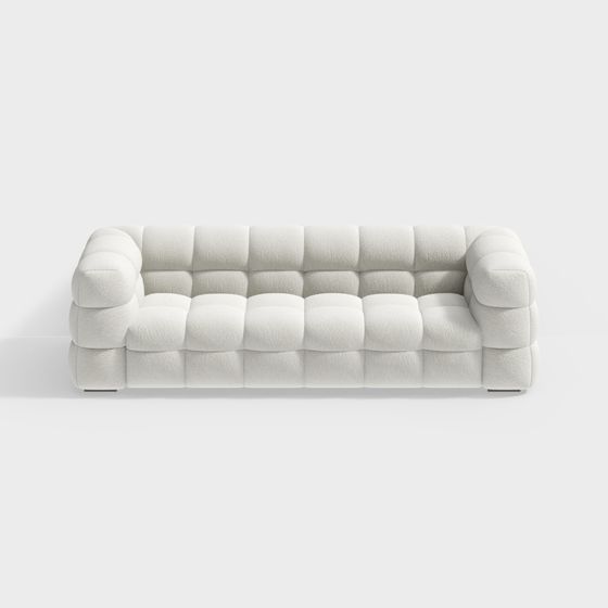 Elegant Low Poly Sofa 3D model for Modern Interiors