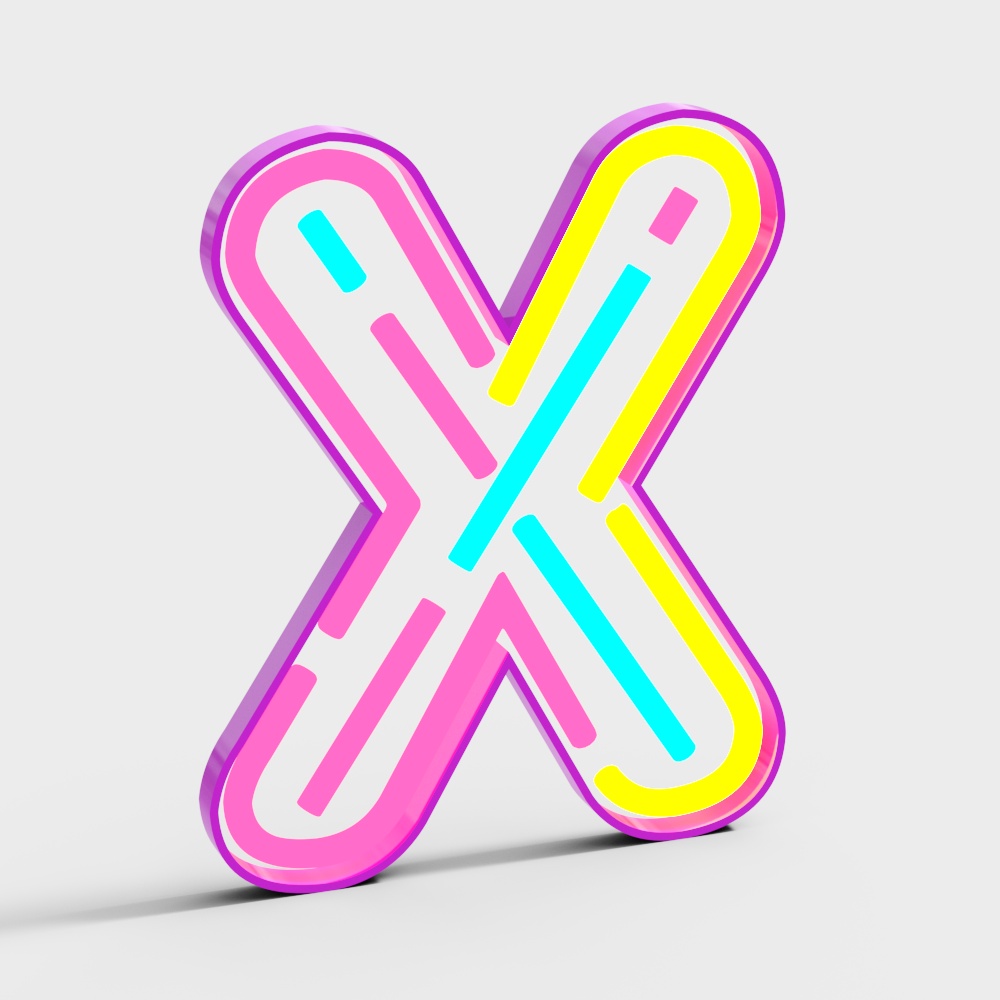 Neon X Logo 3D model
