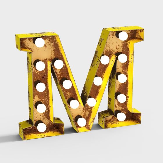 Vintage Style 3D Letter 'M' Model