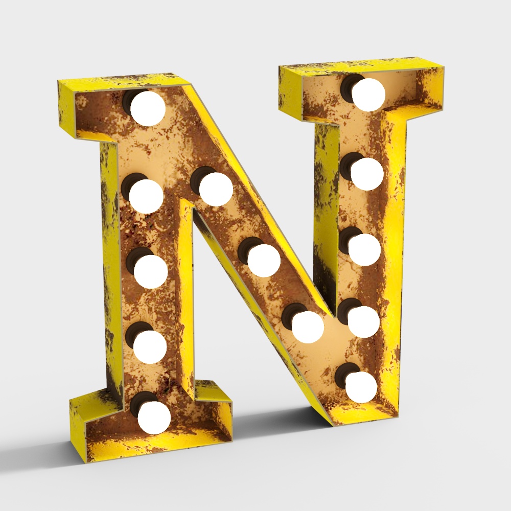 Industrial style text N
