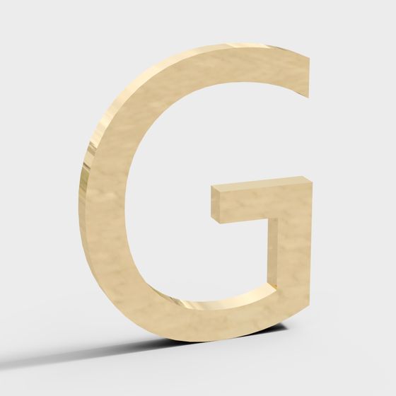 Gold Textured Letter G 3D model