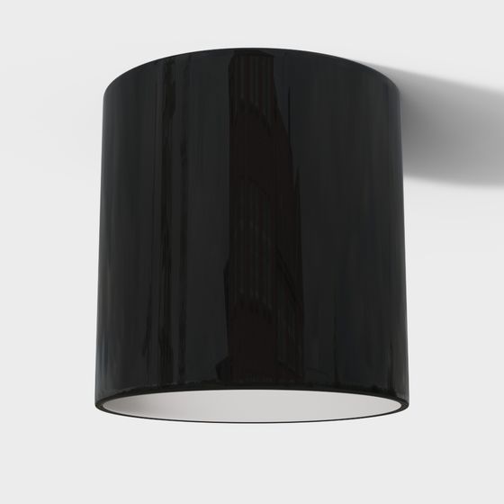 Elegant Black Cylinder Lamp Shade 3D model