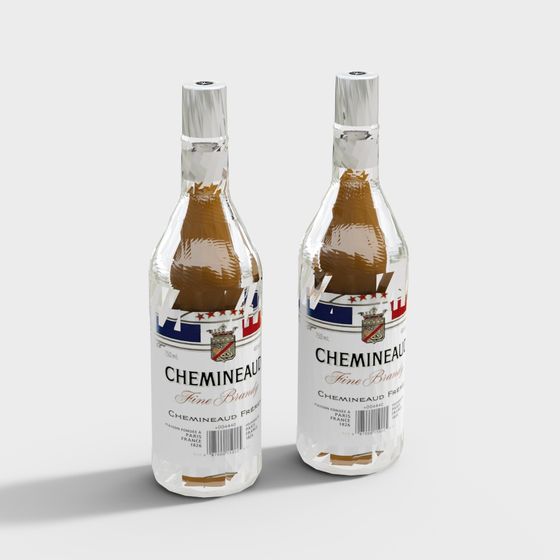 Chemineaud Fine Brandy Bottle 3D model
