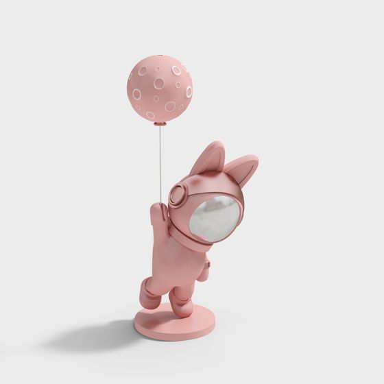 Lunar Bunny Low-Poly 3D Model