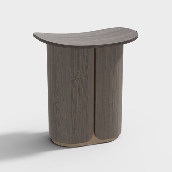 Elegant Curved Side Table 3D model