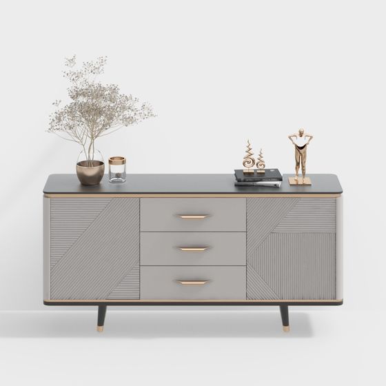 Elegant Minimalist Console Cabinet 3D model