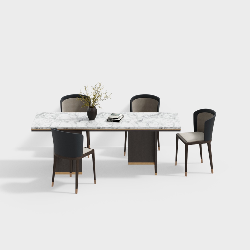 Modern dining table and chair set