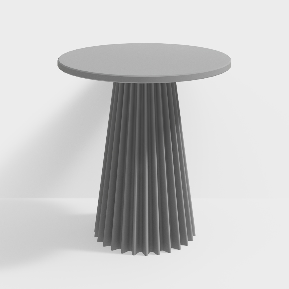 Folding Round Table 3D Model – Modern Gray Design