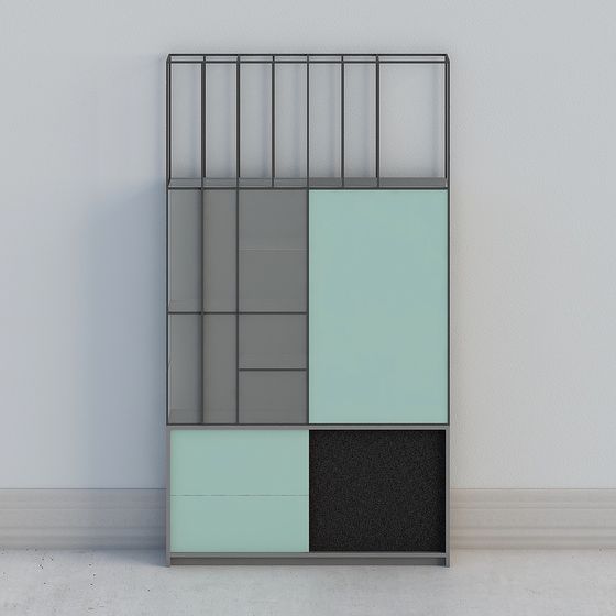 Modern Minimalist 3D Bookshelf Model
