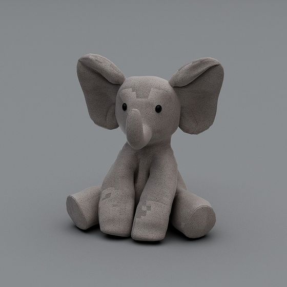 Adorable Low-Poly Elephant 3D Model