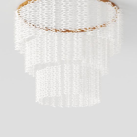 Hanging Paper Art Pendant Light 3D model for Creative Spaces