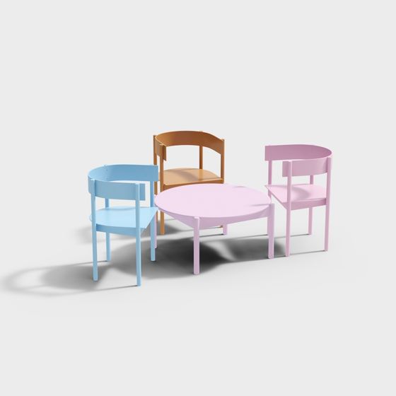 Pastel Paradise 3D model - Modern Minimalist Furniture