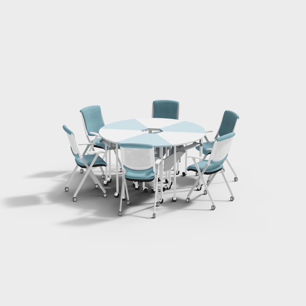 Modern Conference Table and Chair Set 3D model