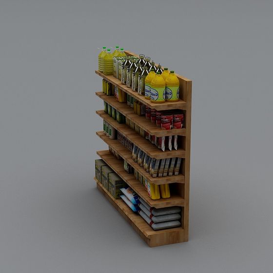 Realistic Supermarket Shelf 3D model