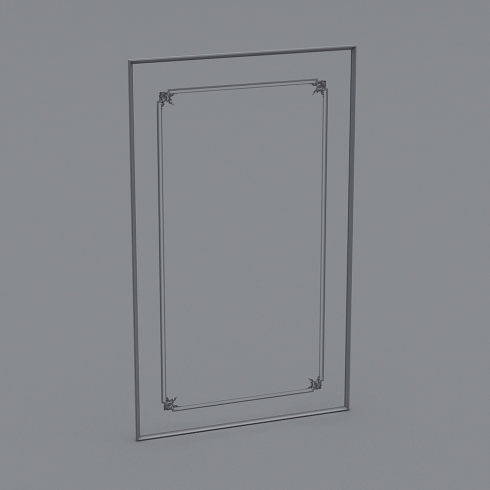 Elegant Low-Polygon Mirror Frame 3D model