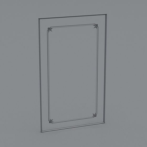 Stylish Low-Polygon Mirror Frame 3D model for Modern Projects